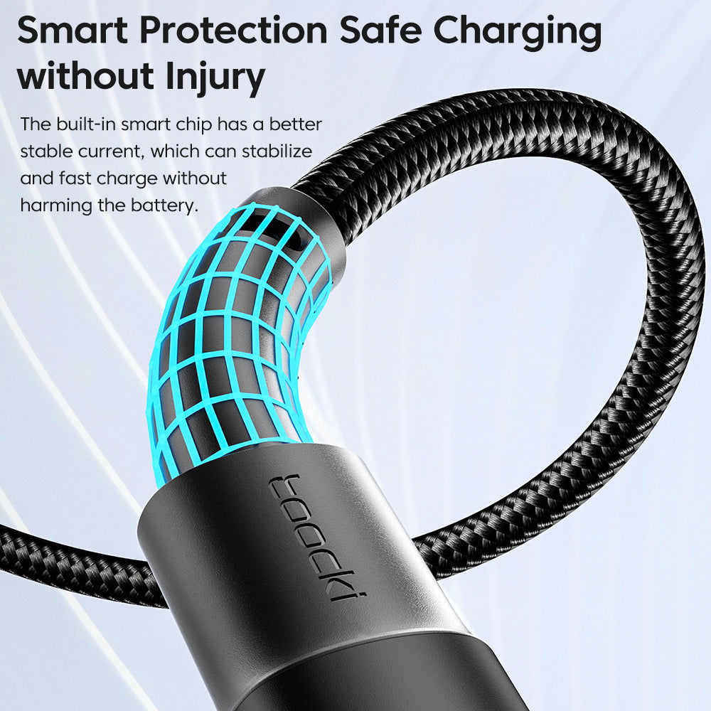 TOOCKI TQ-X16A3 1m USB to Type-C 3A Fast Charging Data Cable Braided Wire TOOCKI TQ-X16A3 1m USB to Type-C 3A Fast Charging Data Cable Braided Wire